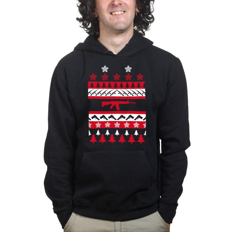 Guns Ugly Christmas Mens Hoodie
