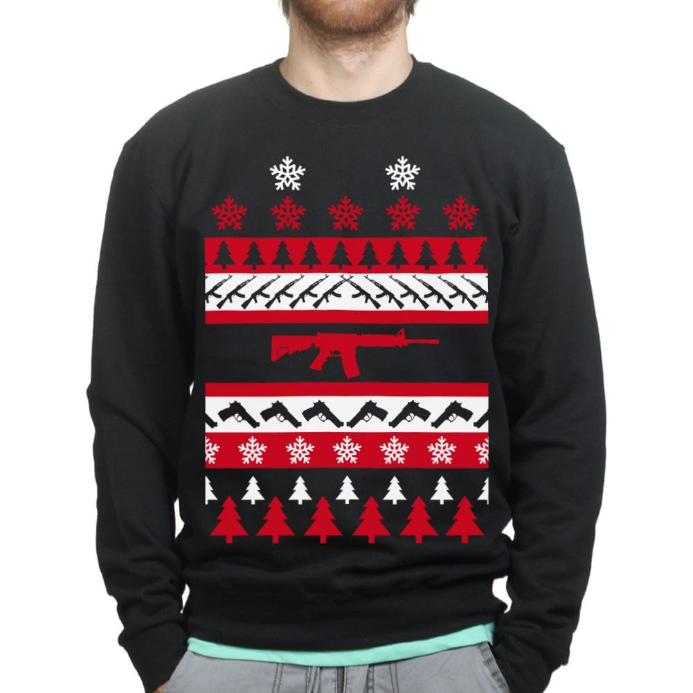 Guns Ugly Christmas Mens Sweatshirt - Main Image