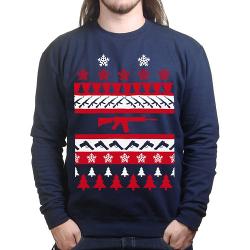 Guns Ugly Christmas Mens Sweatshirt