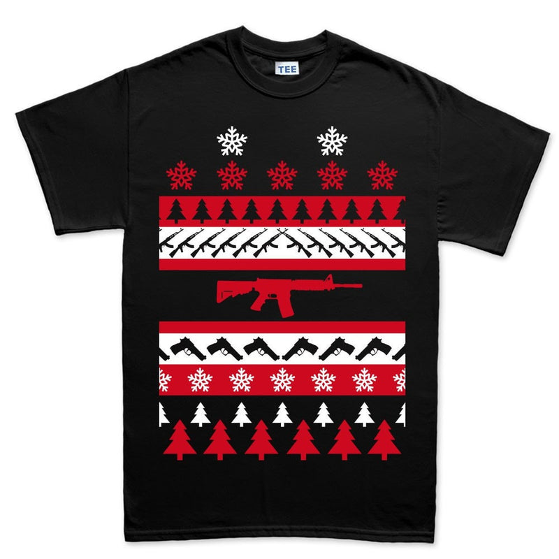 Guns Ugly Christmas Mens T-shirt
