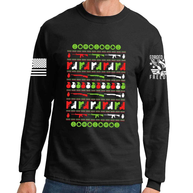 Guns Christmas Ugly Long Sleeve T-shirt