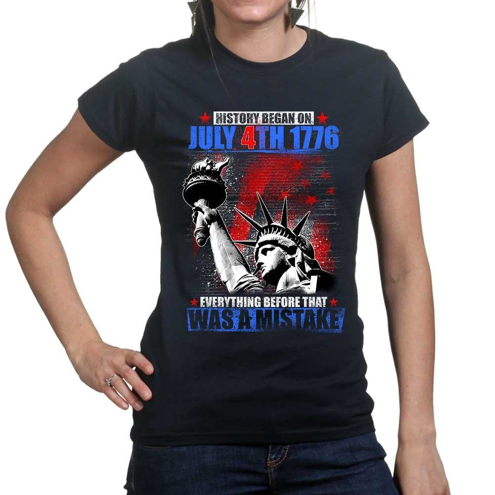 Ladies History Began 4th of July T-shirt