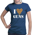 I Love Guns Ladies T-shirt