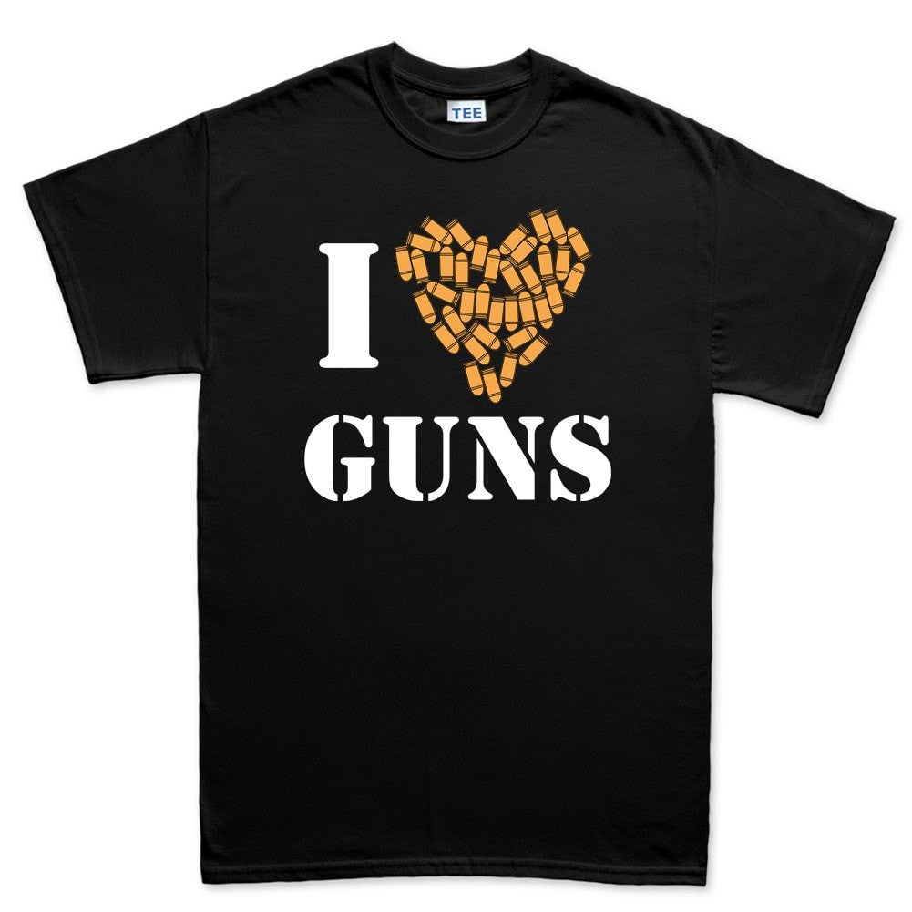 【DEARMINE】Love Is Gun Printing Tee Amazon.com: Love Is The Answer Guns Own A Gun JUST In Case