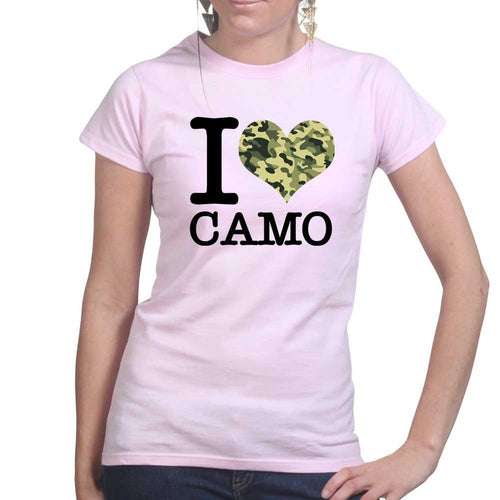 I Love Camo Ladies T-shirt