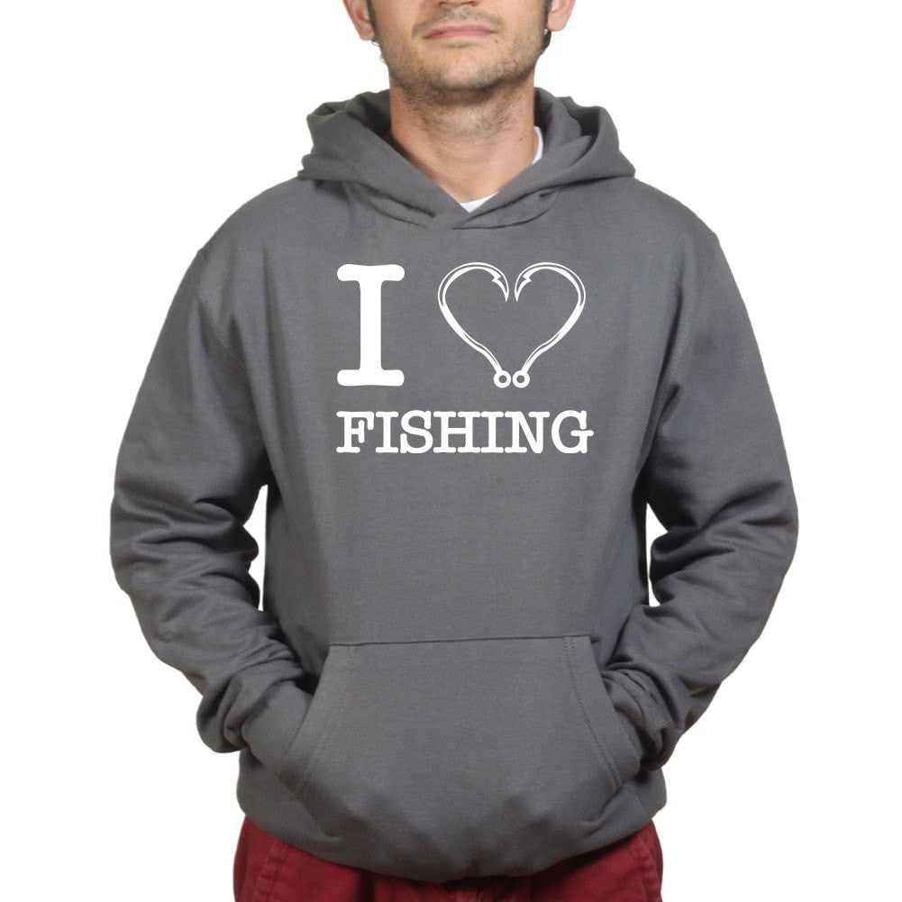 Gray Men Fishing Hoodies for sale