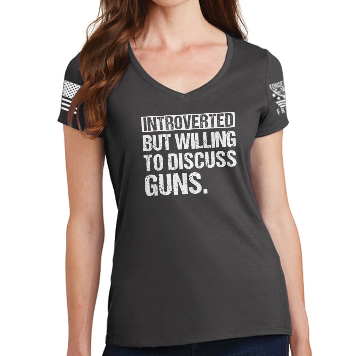 Ladies Introverted V-Neck T-shirt