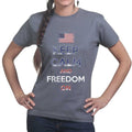 Ladies Keep Calm and Freedom On T-shirt