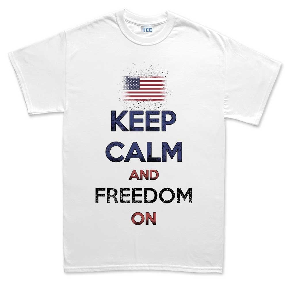 Men's Keep Calm and Freedom On T-shirt