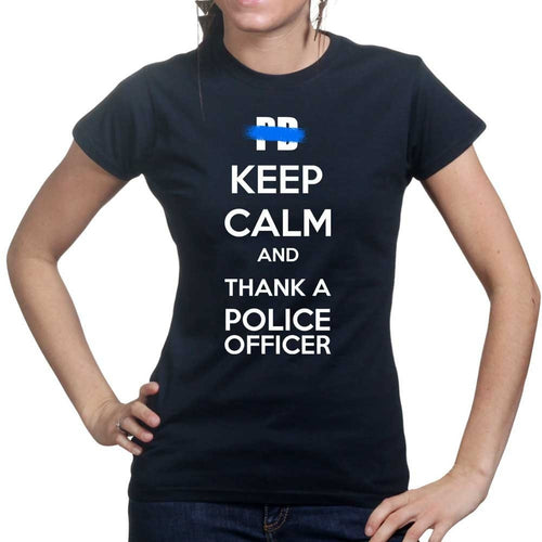Ladies Keep Calm and Thank A Police Officer T-shirt