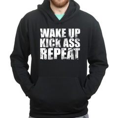 Wake Up. Kick Ass. Repeat. Hoodie