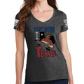 Ladies Don't Mess With Texas (Leatherface) V-Neck T-shirt