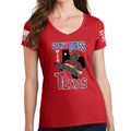 Ladies Don't Mess With Texas (Leatherface) V-Neck T-shirt