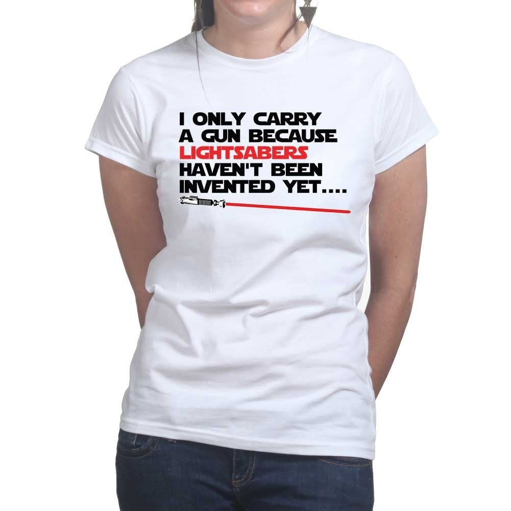 Ladies Gun And Lightsaber T-shirt