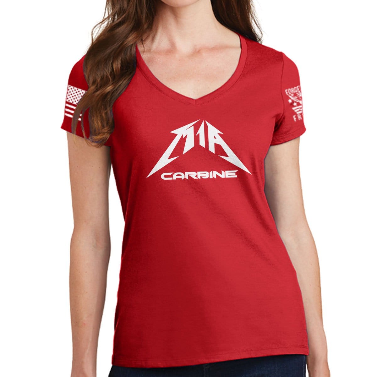 Ladies M1A Carbine V-Neck T-shirt – Forged From Freedom