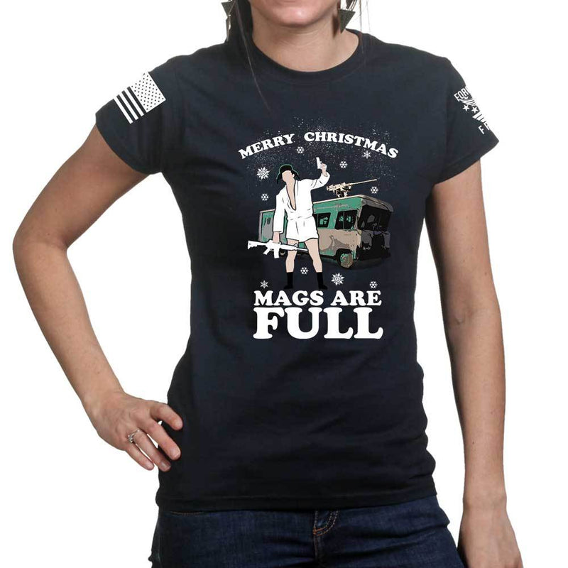Merry Christmas Mags Are Full Ladies T-shirt