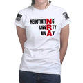 Negotiating Liberty Away Ladies T-shirt