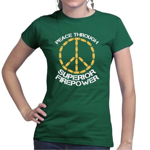 Peace Through Firepower Ladies T-shirt