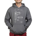 Unisex 1911 Pistol Blue Print Hoodie