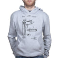 Unisex 1911 Pistol Blue Print Hoodie