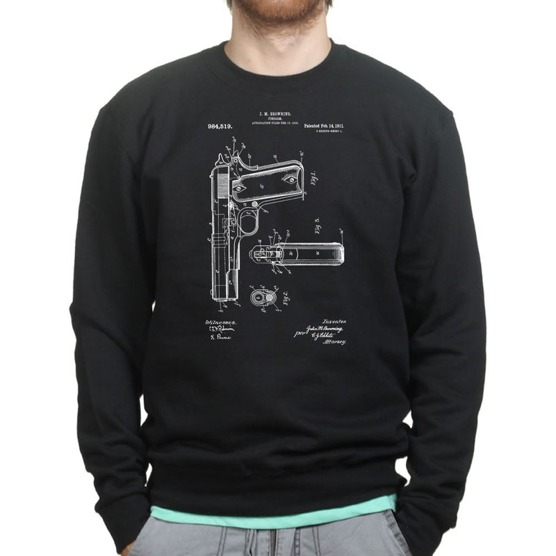 Unisex 1911 Pistol Blue Print Sweatshirt