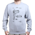 Unisex 1911 Pistol Blue Print Sweatshirt