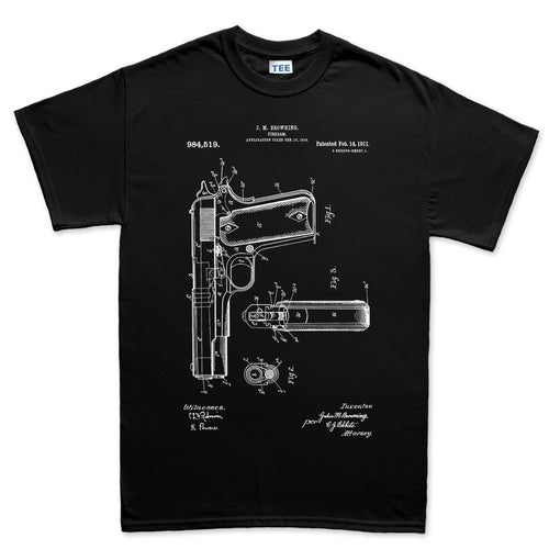 Men's 1911 Pistol Blue Print T-shirt