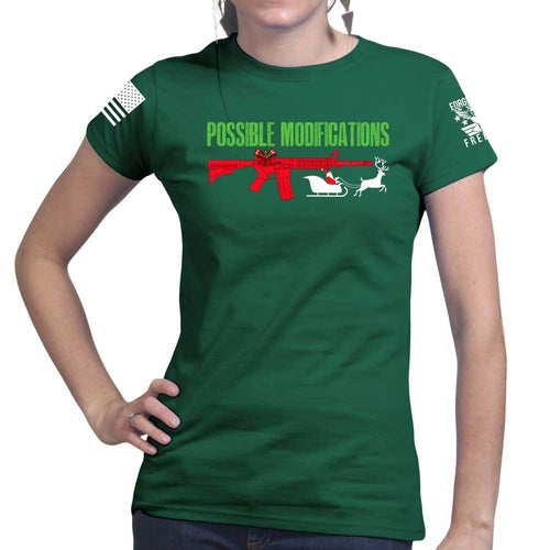 AR-15 Possible Modifications - Santa Ladies T-shirt