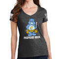 Ladies Prepared Bear V-Neck T-shirt