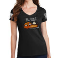 Ladies Pumpkin Cake V-Neck T-shirt