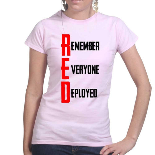 RED Remember Everyone Deployed Ladies T-shirt
