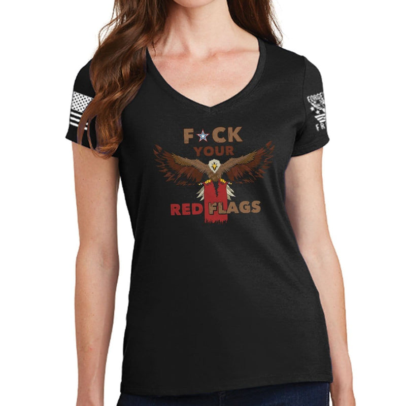 Ladies Fuck Your Red Flag Laws V-Neck T-shirt