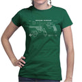 Vintage Revolver Blueprints Ladies T-shirt