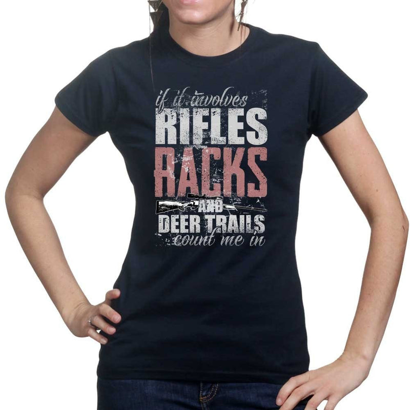 Ladies Hunting Rifles Racks & Deer Trails T-shirt