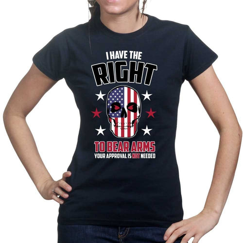 Right to Bear Arms Skull Ladies T-shirt