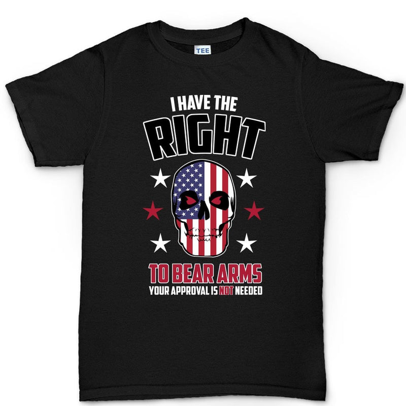 Right to Bear Arms Skull Mens T-shirt