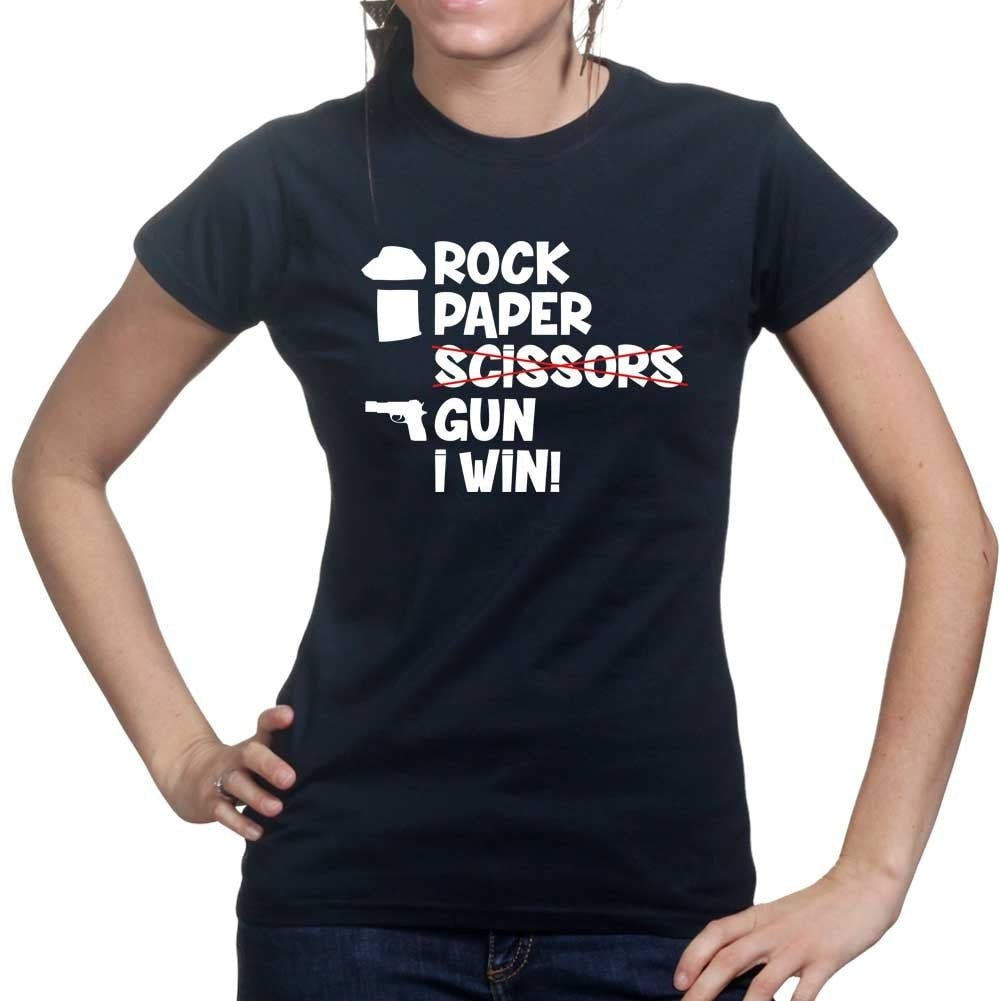 Rock Paper Scissors Gun Ladies T-shirt
