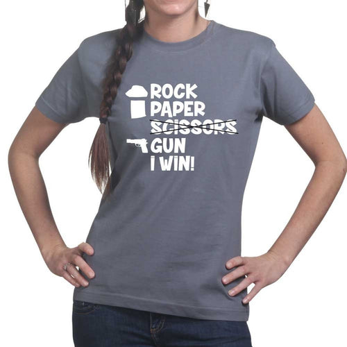 Rock Paper Scissors Gun Ladies T-shirt