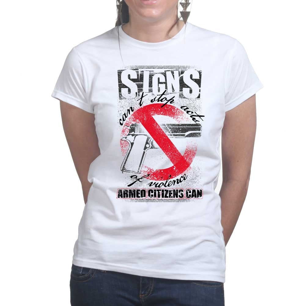 Signs Can't Stop Violence Ladies T-shirt