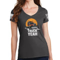 Ladies Truck Yeah V-Neck T-shirt