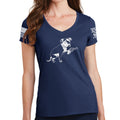 Ladies TYM Turnip Dog V-Neck T-shirt
