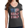 Ladies Tap Snap Or Nap V-Neck T-shirt