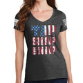 Ladies Tap Snap Or Nap V-Neck T-shirt