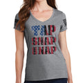 Ladies Tap Snap Or Nap V-Neck T-shirt