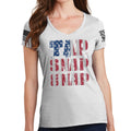 Ladies Tap Snap Or Nap V-Neck T-shirt