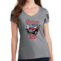 Ladies The American Job V-Neck T-shirt