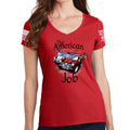 Ladies The American Job V-Neck T-shirt