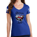 Ladies The American Job V-Neck T-shirt