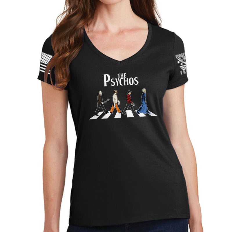 Ladies The Psychos V-Neck T-shirt