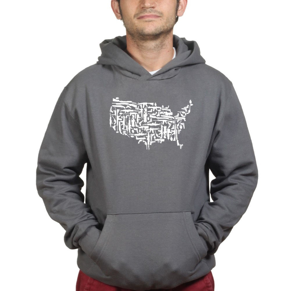 US Guns Map Mens Hoodie